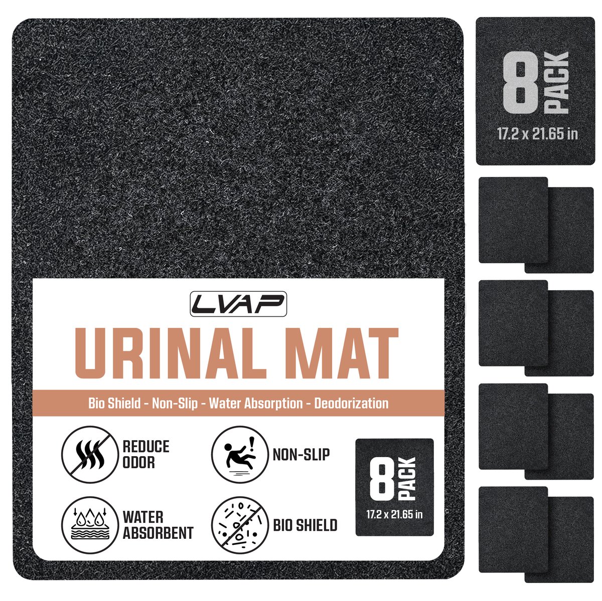 Rectangular Urinal Mat 8-Pack