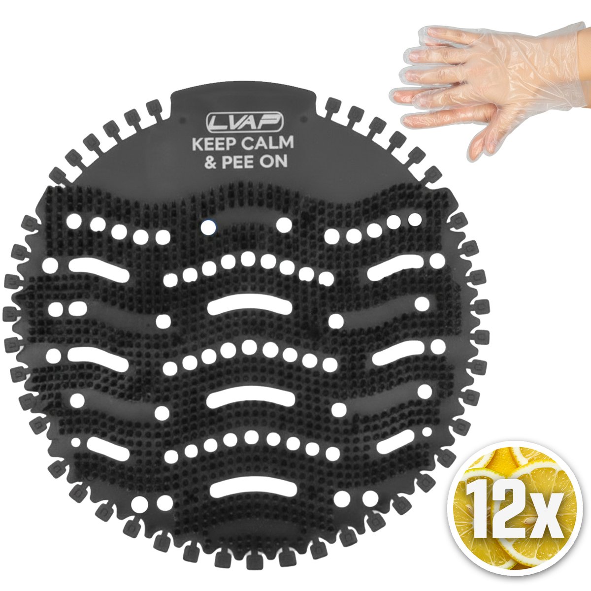 Black Urinal Screen 12-Pack