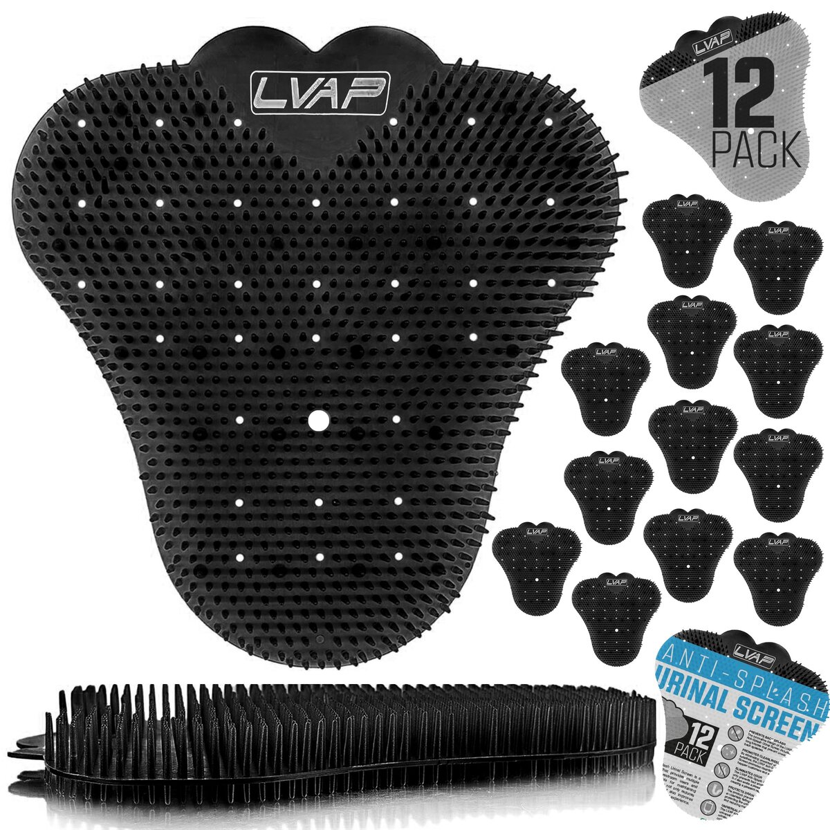 Anti-Splash Urinal Screen Citrus Black 12-Pack