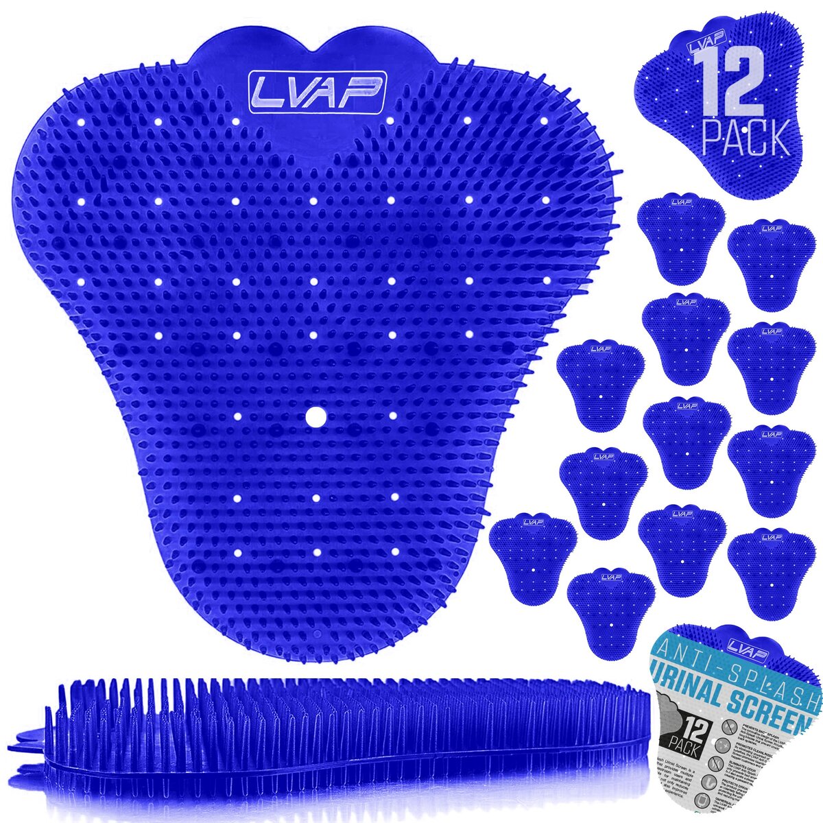 Anti-Splash Urinal Screen Ocean Breeze Blue 12-Pack
