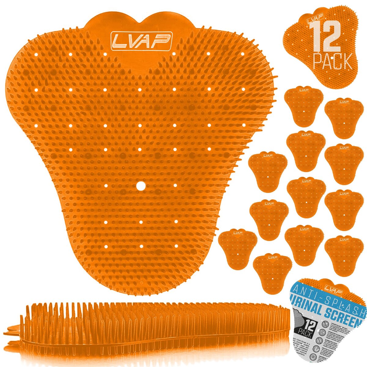 Anti-Splash Urinal Screen Orange 12-Pack